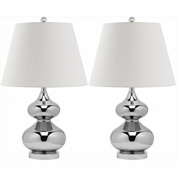 Safavieh Eva Double Gourd Glass Table Lamp- Silver, 2PK LIT4086M-SET2